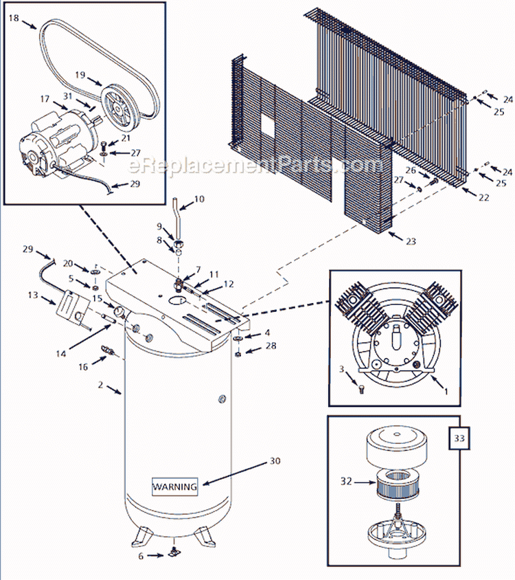 Page A Diagram and Parts List for EX840200 2006 Campbell Hausfeld Compressor